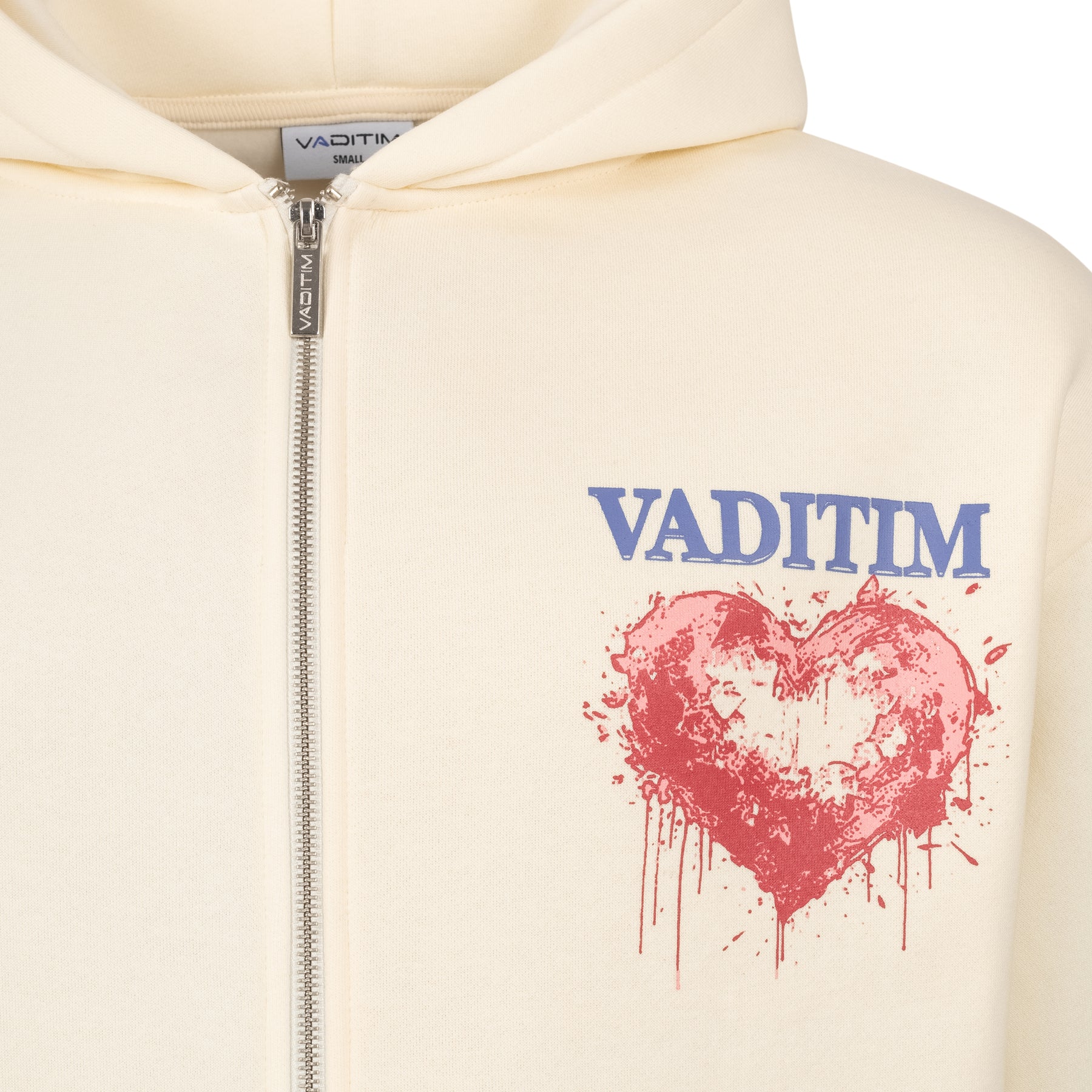 Love Hurts Cream Zipper HOODIE Vaditim