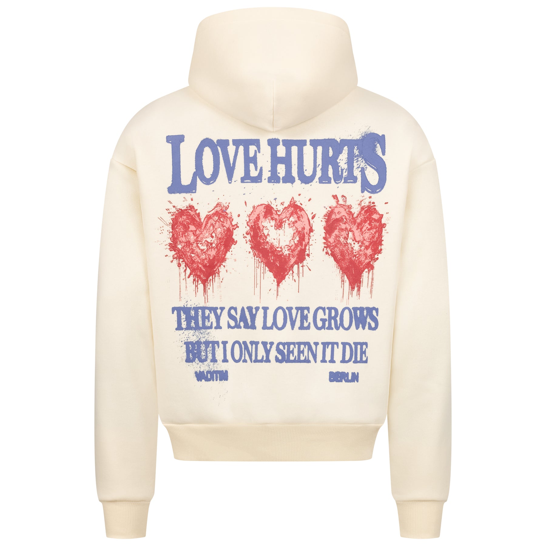 Love Hurts Cream Zipper HOODIE Vaditim