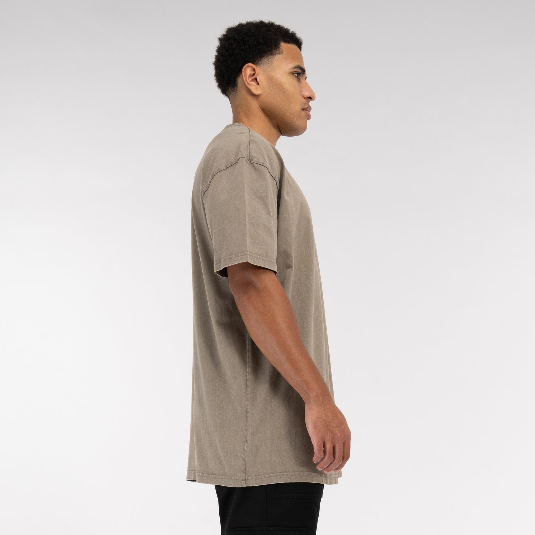 Acid Washed Darkkaki T-Shirt Vaditim