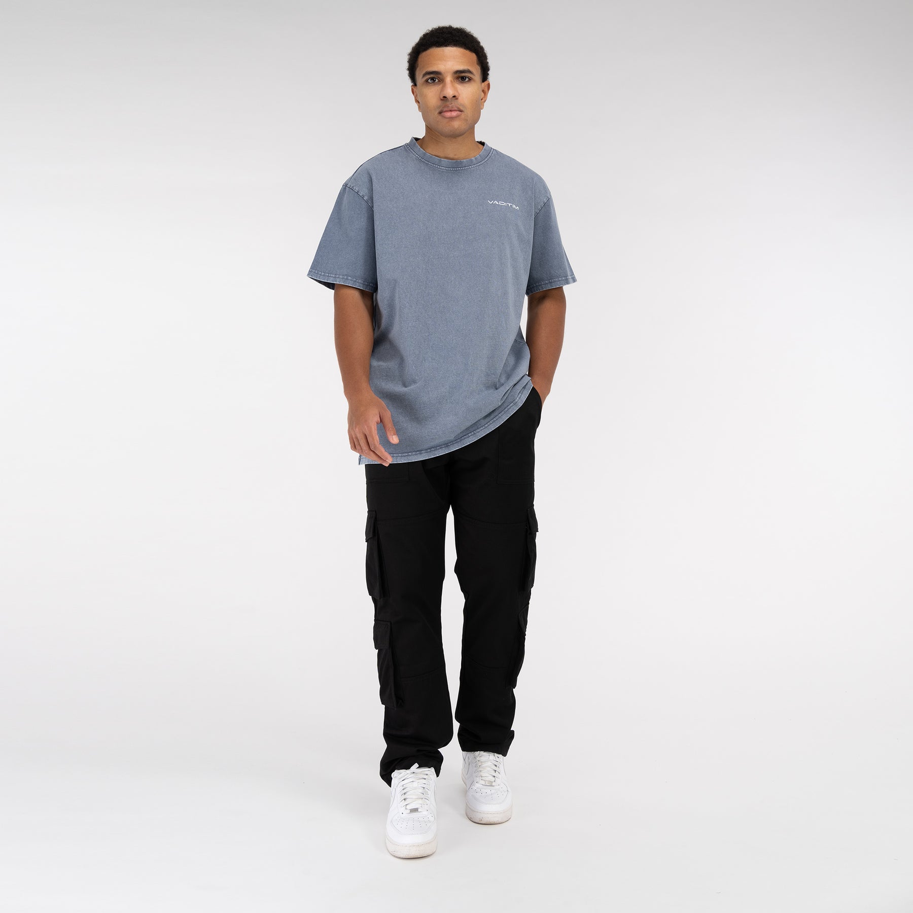 Acid Washed Vintageblue T-Shirt Vaditim