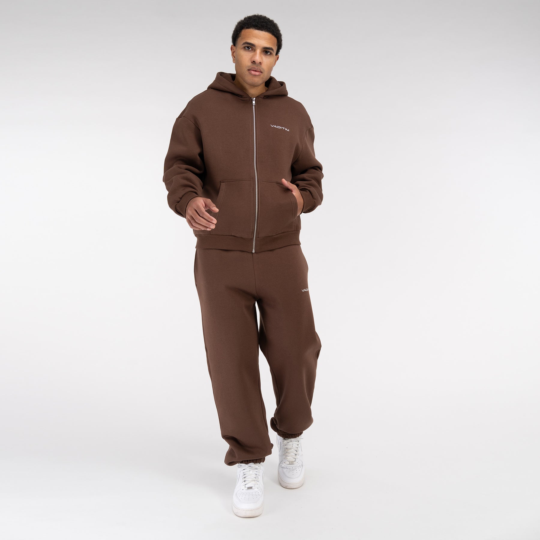 Chocolatebrown Basic Zipper Vaditim