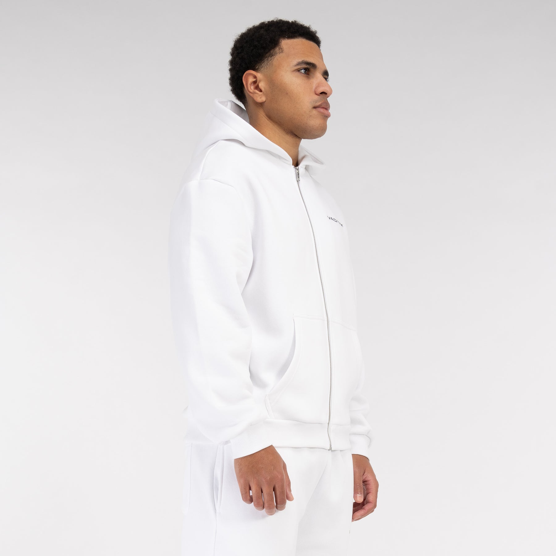White Basic Zipper Vaditim