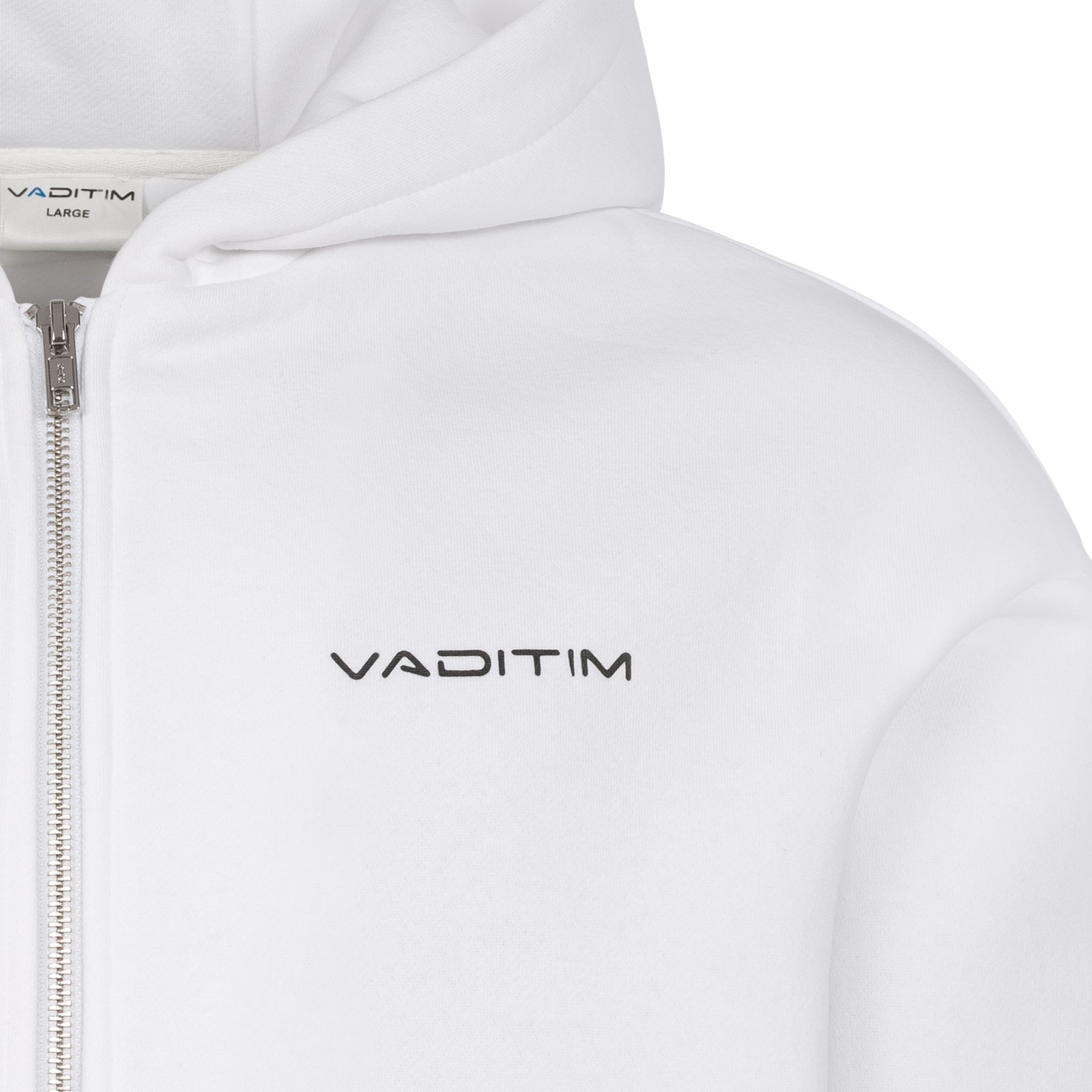 White Basic Zipper Vaditim