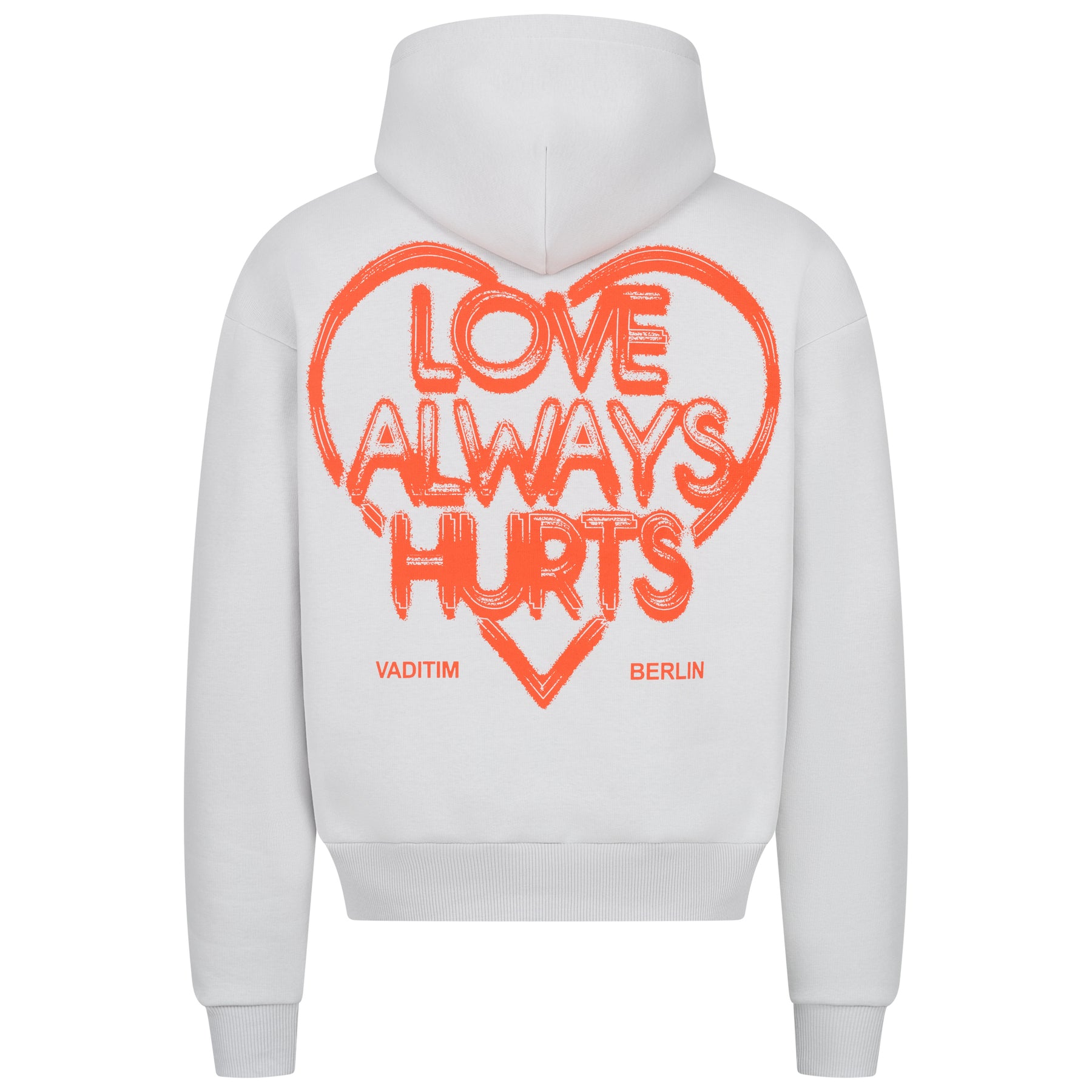 Heart Love Always Hurts Hoodie Grey HOODIE Vaditim   