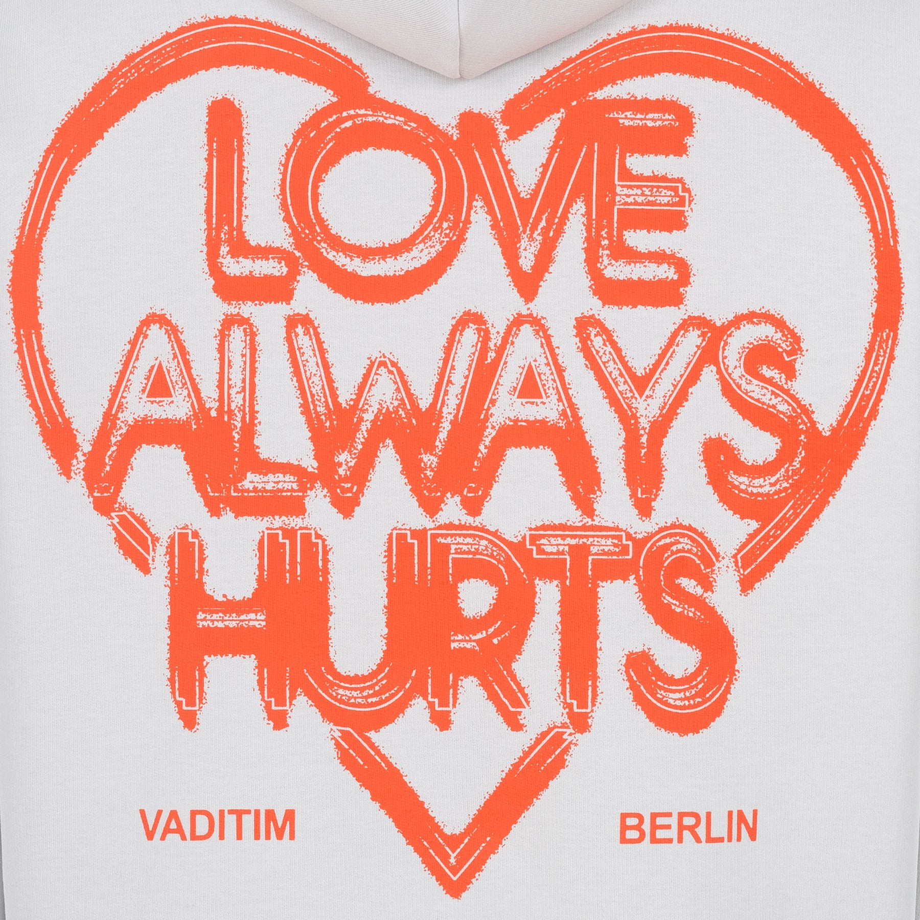 Heart Love Always Hurts Hoodie Grey HOODIE Vaditim
