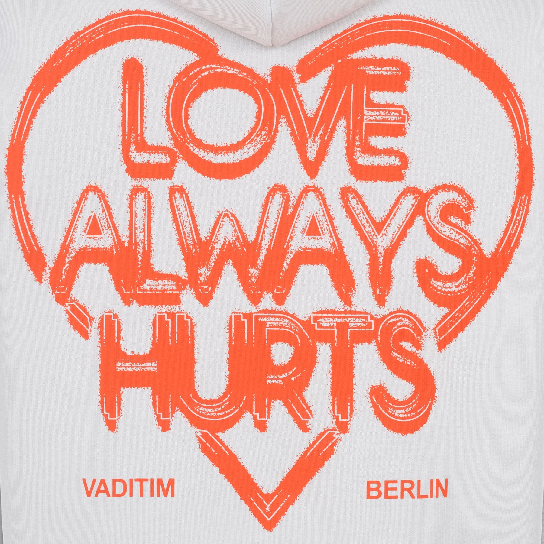 Heart Love Always Hurts Hoodie Grey HOODIE Vaditim   