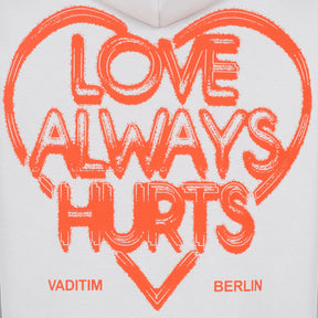 Heart Love Always Hurts Hoodie Grey HOODIE Vaditim   