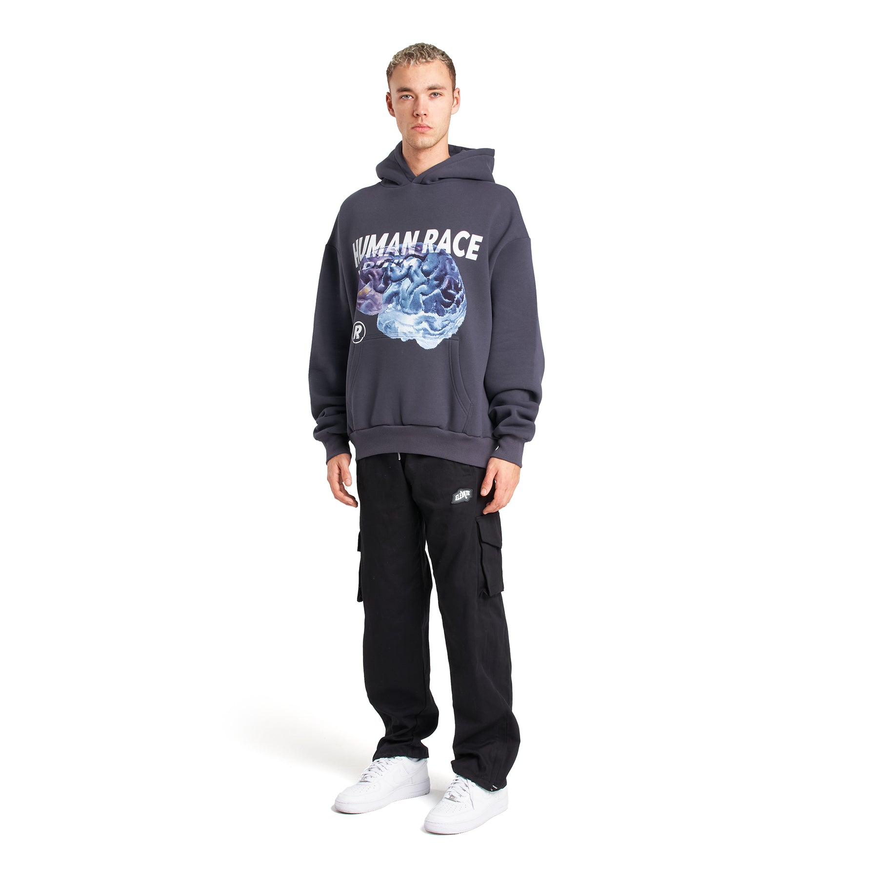 Magic Brain Human Race Washed Hoodie HOODIE Vaditim