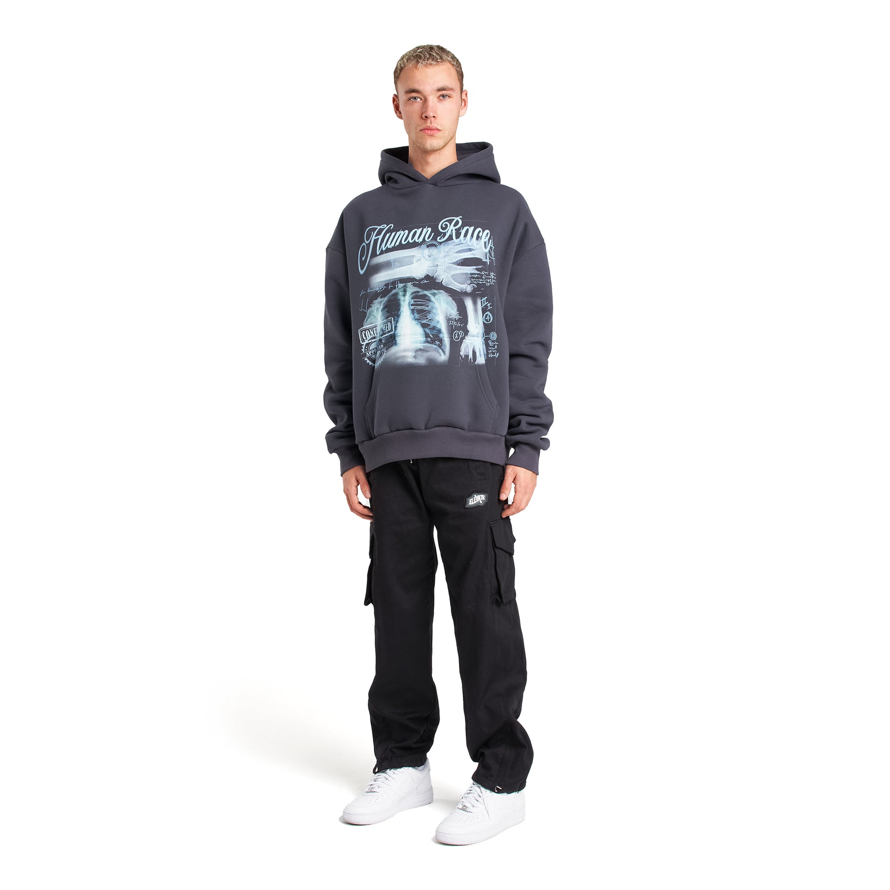 Skeleton Human Race Washed Hoodie HOODIE Vaditim