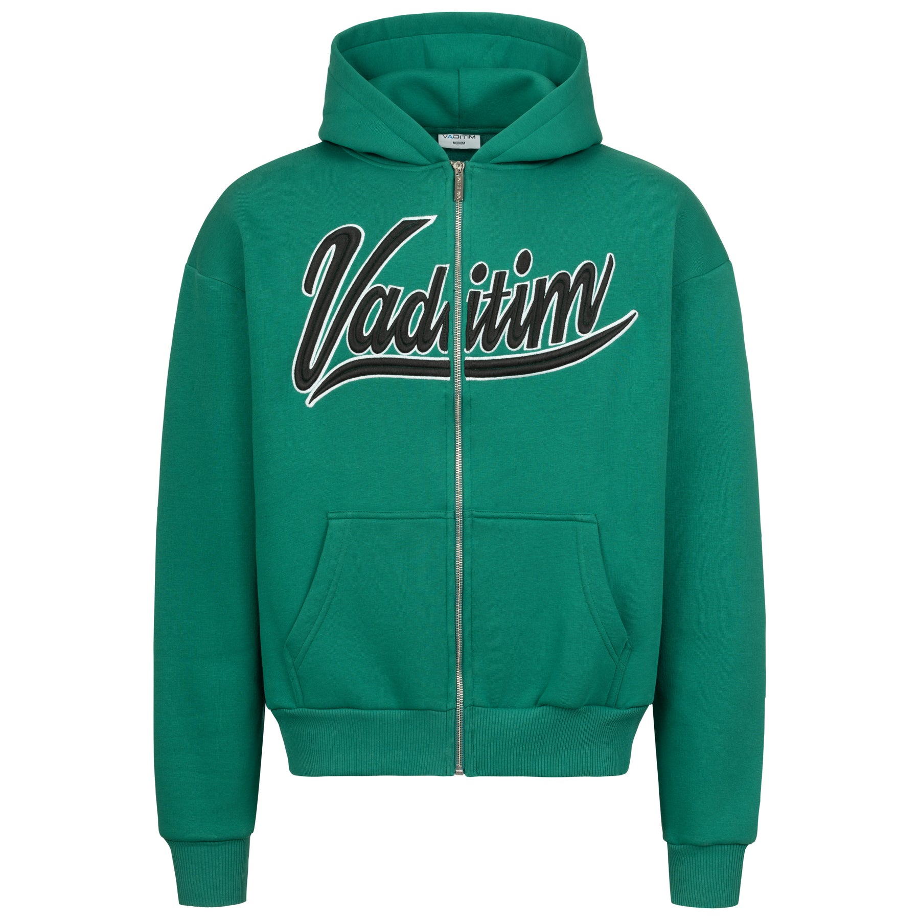 Forest Green / Black 3D College Zipper HOODIE Vaditim