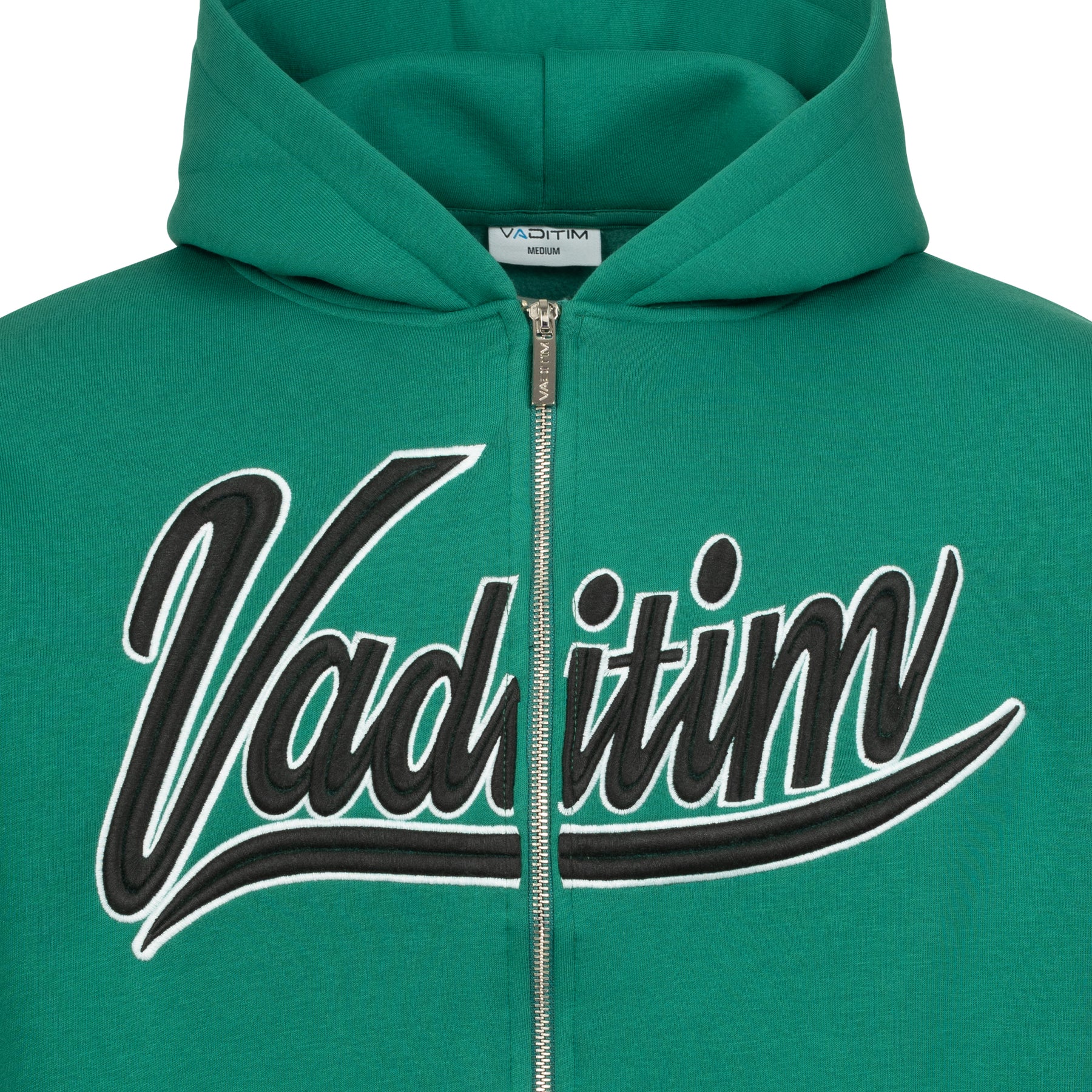 Forest Green / Black 3D College Zipper HOODIE Vaditim