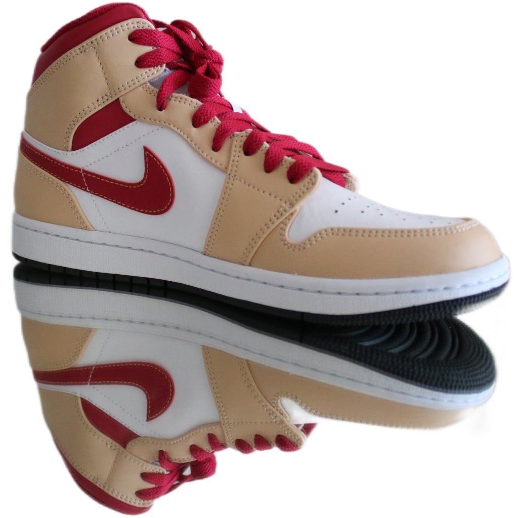 Jordan 1 Mid Light Curry Cardinal  Vaditim   