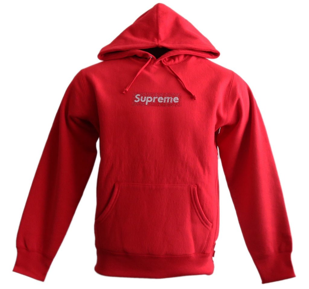 Swarovski Box Logo Hooded Sweatshirt Red Supreme vendor-unknown   