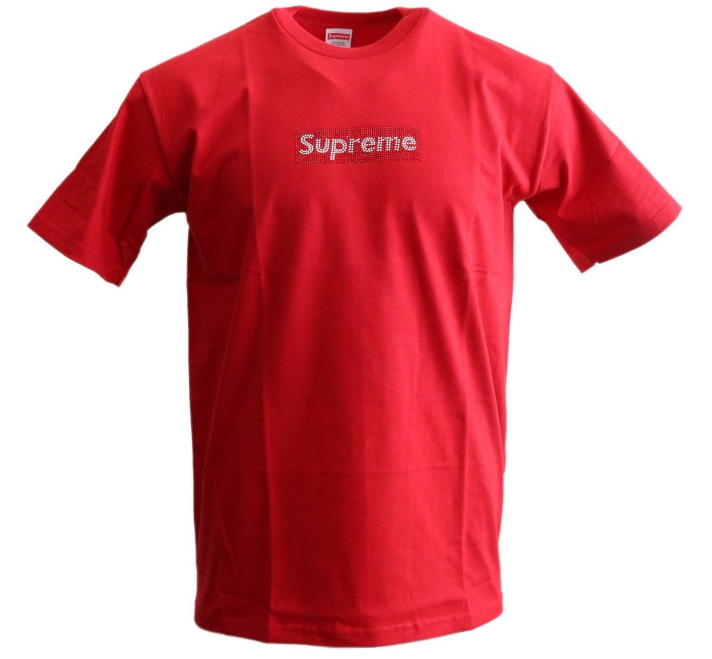 Swarovski Box Logo Tee Red Supreme vendor-unknown M