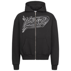 Black / White / Black 3D College Zipper HOODIE Vaditim   