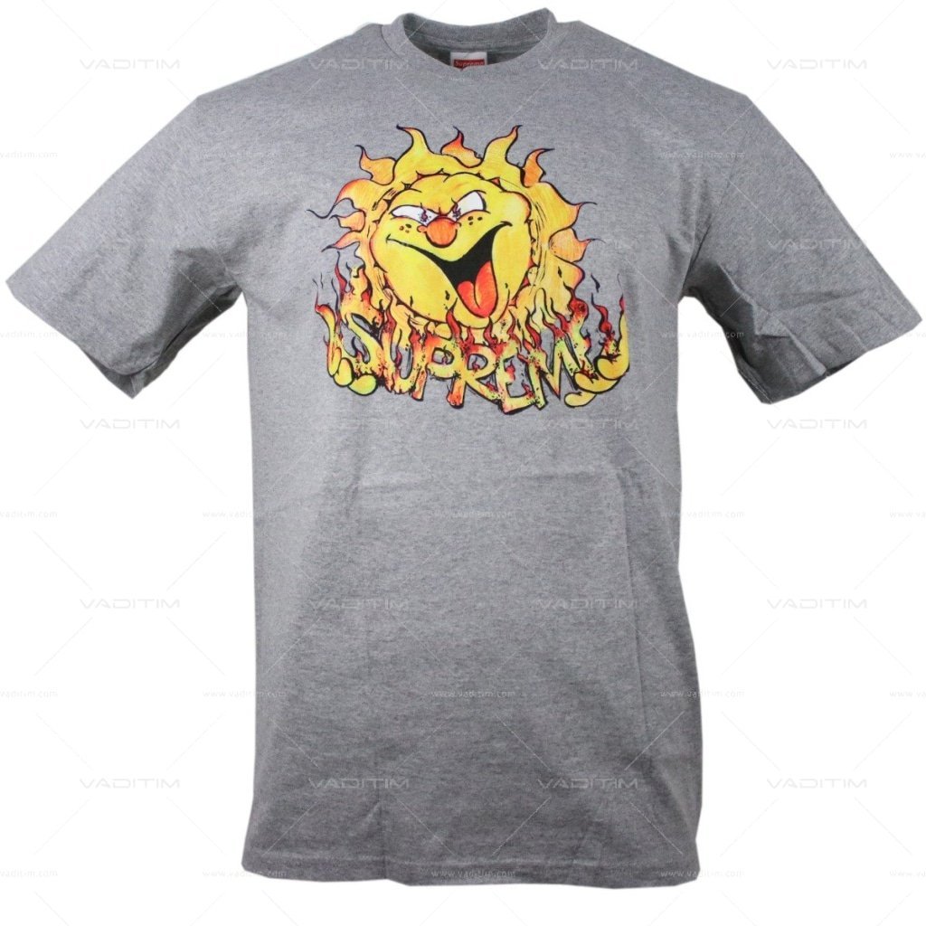 Supreme Sun Tee Heather Grey Supreme vendor-unknown M Grau 